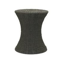 Household Essentials Handwoven Paper Rope Stool with Hourglass Shape, Gray