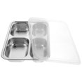 thumbnail image 2 of MasteelfCA 1Pc Stainless Steel Divided Plate Rectangular 4 Sections Food Serving Tray, 2 of 8