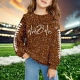 thumbnail image 2 of shqvo Football Sweatshirts for Girls Sequin Game Day Outfits Vintage Long Sleeve Football Graphic Crewneck Oversized Shirt Pullover 2025, 2 of 4