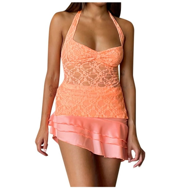 Top transparente con encaje para mujer, blusa sexy y casual de manga corta.