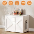 thumbnail image 6 of Danolapsi Cat Litter Box Enclosure,Hidden cat Litter Box Furniture with 2 Doors and Pads,Indoor Cat House,End Table,Wooden Kitty Litter Box Cabinet Furniture, 6 of 7