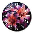 thumbnail image 2 of Designart "Pink And violet Fuchsia Fantasy IV" Floral Oversized Wall Clock, 2 of 5