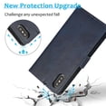 thumbnail image 5 of Funda tipo cartera de PU con tapa para iPhone X/XS, estilo empresarial, con cordón, ranuras para tarjetas, función atril, compatible con carga magnética, a prueba de caídas, protección total., 5 of 5