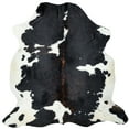 thumbnail image 2 of Genuine Leather Cowhide Dark Tricolor Area Rug, 6x7 ft, 2 of 5