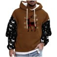thumbnail image 2 of Sudadera con capucha para hombre, estilo casual, con cuello redondo, estampado, manga larga, blusa de poliéster, 2 of 5