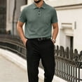thumbnail image 2 of Capri Polo Shirts Men Short Sleeve Stylish Golf Shirt, Textured Breathable Summer Tops, 2 of 7