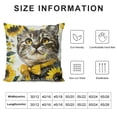 thumbnail image 5 of PHYHOO  Summer Pillow Cover Cat Decor Sunflower Hello Sunshine Farmhouse Seasonal Pillow Case Decorations for Home Sofa Couch (Yellow), 5 of 5