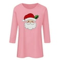 thumbnail image 4 of Gamivast Christmas Blouses for Women Dressy Holiday 3/4 Length Sleeve Merry Christmas Shirt Santa Graphic Trendy Tee Tops Xmas Party Crew Neck Winter Fashion Pullover 3XL, 4 of 5