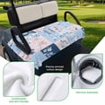 thumbnail image 5 of Golf Cart Seat Covers for 2 Seater,Pink Floral Blue Microfiber Cart Seat Towel Blanket,Farmhouse Botanical Vintage Leaves Absorbent Breathable Non Slip Bench Seats Protector for Golf Course 51"x31", 5 of 9