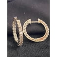 thumbnail image 5 of Pave 1.20 Cts Round Brilliant Cut Inside-Out Diamonds Hoop Earrings in Stamped 14K White Gold, 5 of 12