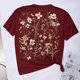 thumbnail image 3 of Tops de Manga Corta de las Mujeres, Cuello Redondo Impreso, Camiseta de Manga Corta para las Mujeres, 3 of 6