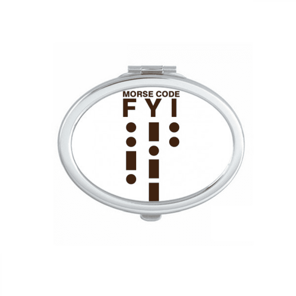 Morse Code Reference Points Lines Mirror Portable Fold Hand Makeup