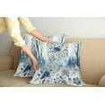 thumbnail image 2 of Ambesonne Winter Blue Throw Pillow Cover 2 Pack, Frosty Flowers Leopard, 24", Slate Blue Pale Tan and White, 2 of 7