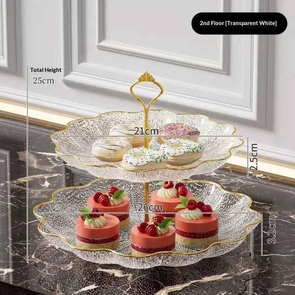 Lotus Leaf 3-Tier Dessert Tray Creative Snack Stand for Afternoon Tea Candy Fruit Cake Home Party Restaurant Use