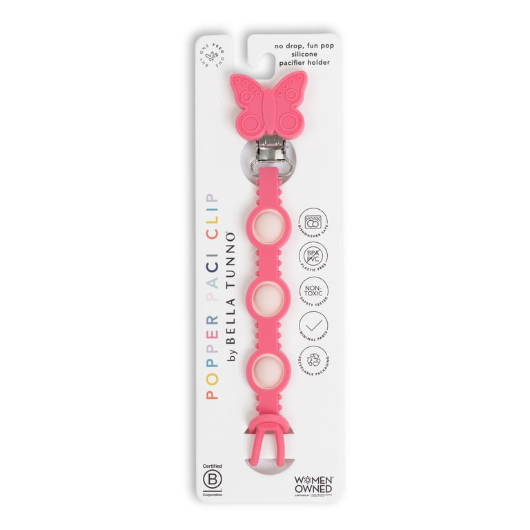Bella Tunno Butterfly Popper Pacifier Clip, Pink photo 4
