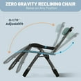 thumbnail image 6 of NAIZEA Zero Gravity Chair, Adjustable Lawn Recliner, Folding Lounge Recliners with Headrest and Cup Holder, 6 of 7
