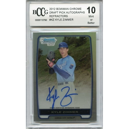2000 Bowman Autograph - 2012 bowman chrome draft picks autographs refractors #kz KYLE ZIMMER BGS BCCG 10