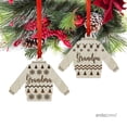 thumbnail image 2 of Funny Laser Engraved Wood Christmas Ornament with Gift Bag, Ugly Sweater Grandma Grandpa, Sweater Shape, 2-Pack, 2 of 2