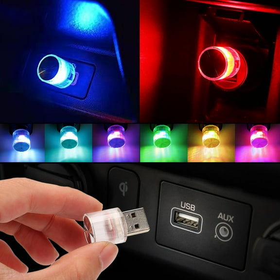 UPKOCH Car Light USB Powered Transparent Ambient Lighting with Multiple Color Slow Flashing