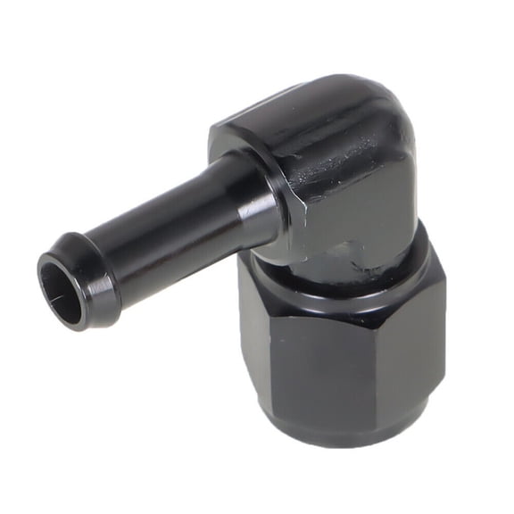 6AN Female Hose Barb Fitting Adapter 90 Degree AN6 to 5/16" Aluminum Alloy Black