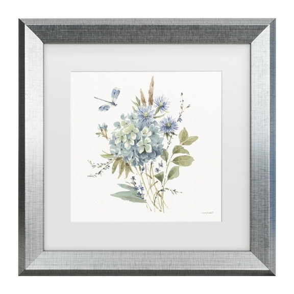 Lisa Audit 'Bohemian Blue 04 on white' Matted Framed Art