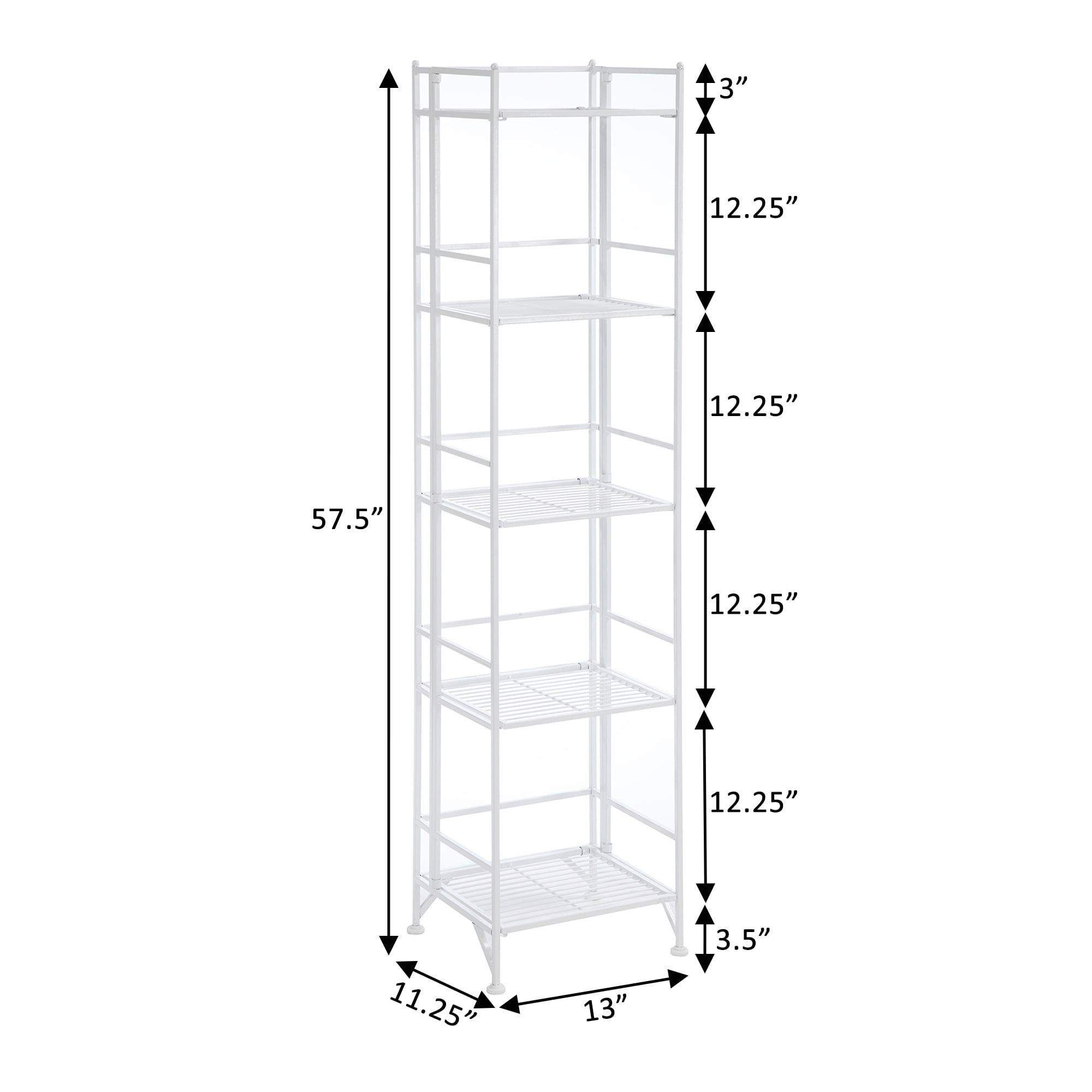 Convenience Concepts Xtra Storage 5 Tier Folding Metal Shelf, White - 2