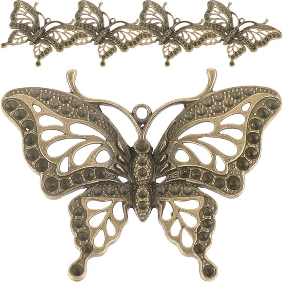5 uds. De dijes con forma de mariposa, colgantes, fabricación de joyas DIY, dijes decorativos artesanales