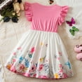 thumbnail image 5 of Toddler Girls Dress Summer Fly Sleeves Butterfly Print Dress Casual Kids Girl Dresses 2-3 Years, 5 of 7