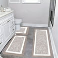 thumbnail image 5 of kkbbma under $5 3-Piece Bathroom Rug Set, 3 Piece Bathroom Rugs Set, Extra Large Plush Shower Mat, U Shape Toilet Lid Cover Mat, Super Absorbent Microfiber Bath Mat, 5 of 7