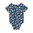 thumbnail image 2 of Daiia Colorful Cartoon Shark Printed Unisex-Baby Short Sleeve Onesies Bodysuits Baby Climbing Clothes Soft and Comfortable Romper with Expandable Shoulder Design-6 Months, 2 of 8