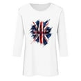 thumbnail image 4 of 4th of July Shirts Womens Red White and Blue Blouses Memorial Day T Shirt for Women 4th of July Top Womens 4th of July Tee Fashionable Women's Pullover Printed Casual Round Neck 3/4 Sleeve Top, 4 of 4