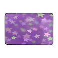 thumbnail image 5 of Bath Curtain & Non-Slip Bath Mat Set 12-Grommet Shower Curtain Memory Foam Bath Rug Purple Stars Pastel Colors, 5 of 8