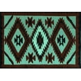 thumbnail image 1 of Ahgly Company Machine Washable Indoor Rectangle Abstract Turquoise Blue Modern Area Rugs, 8' x 12', 1 of 4