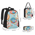 thumbnail image 4 of Naloa Colorful Donut Print Large Capacity Backpack Lunch Bag Pencil Case Combination 3 Piece Set for Student, 4 of 8