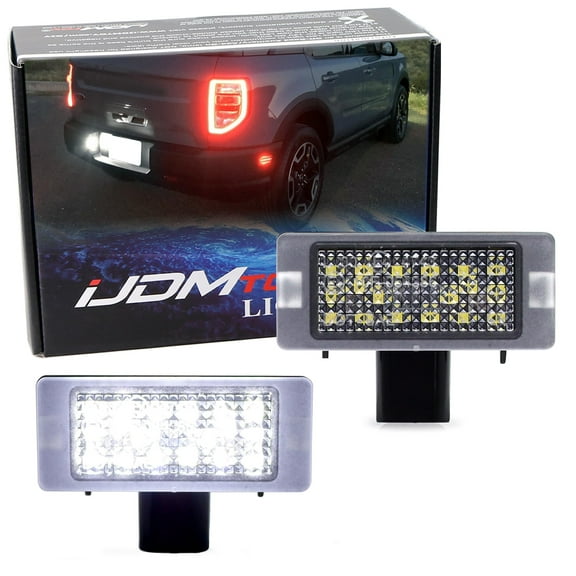 Xenon White Full LED License Plate Light Kit For Ford 2021-up Bronco Sport CX430, Powered By 18-SMD LED Diodes