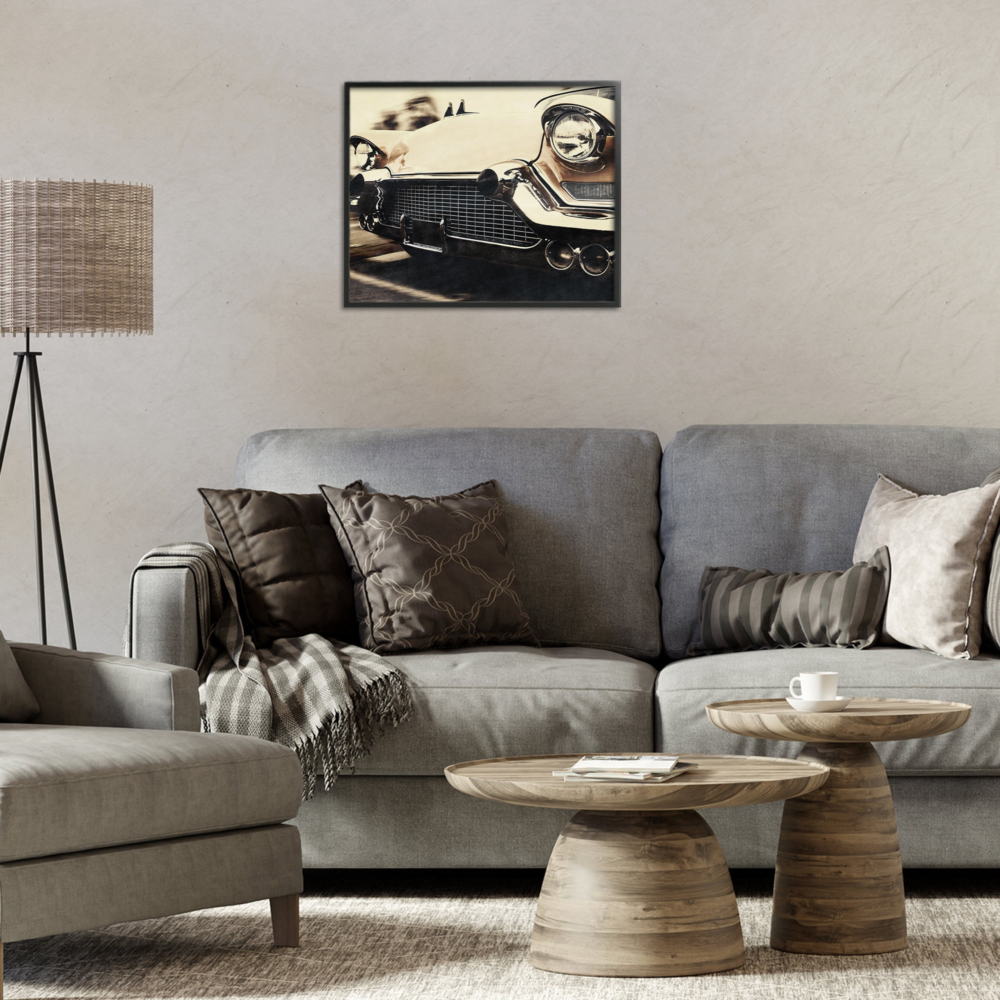 Stupell Industries Vintage Ride Headlights Black Framed Giclee Art, design by Marcus Prime