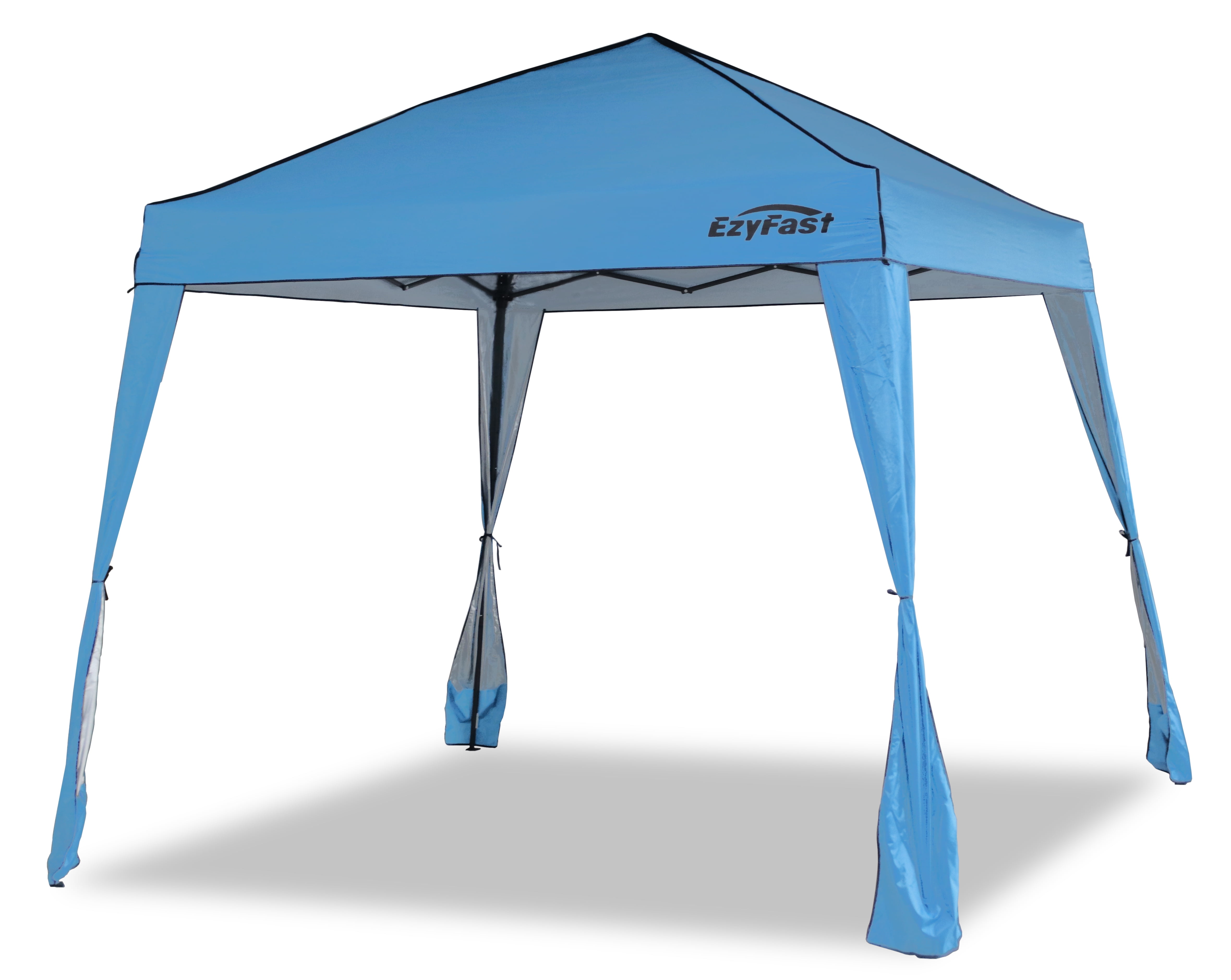 EzyFast 10' x 10' Pop up Canopy Tent, One Person Setup Slant Leg