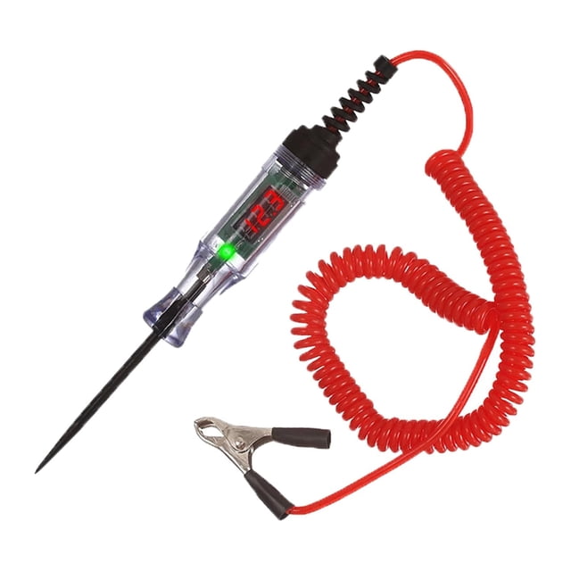 Heavy Duty 5-90v Digital LED Circuit Tester, 12v Test Light Automotive with Voltage Display, Fuse Tester Automotive with Extended Spring Wire, Power Tester for Car/Rv/Vehicles