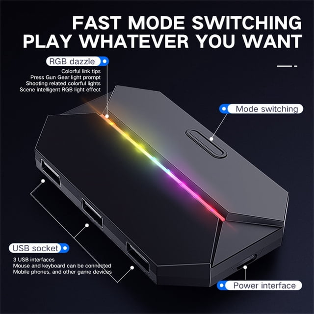 EGNMCR Mouse, Gaming Mouse -USB Keyboard Mouse Converter Mobile Phone Gaming Adapter for Android keyboard cover