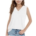 thumbnail image 2 of Tdoqot Girls Cotton Tank Tops- Soft Sleeveless V-Neck Casual Kids Summer Shirts White Size 8, 2 of 7