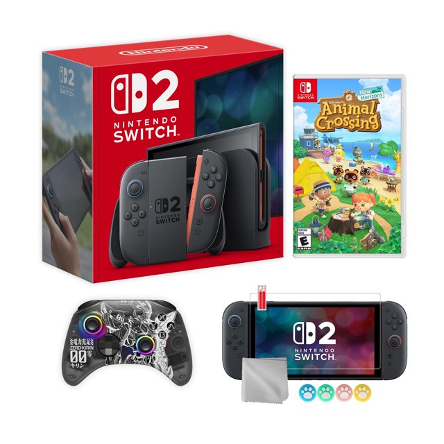 Nintendo Switch 2 Console 256GB 7.9-Inch 1080P HDR Touch Screen, Joy-Con 2 with Mouse Sensor, Dock, with Animal Crossing: New Horizons And Mytrix Wireless Switch Pro Controller & Accessories