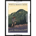 thumbnail image 5 of Art.com White Mountains, New Hampshire - Live Free and Climb Hiker Scene Art Print by Lantern Press, Black Frame Wall Art, 21" x 29", 5 of 5