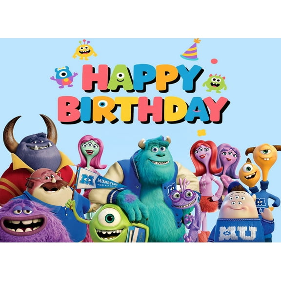 Monsters Inc Backdrop Banner Monsters Inc Theme Party Decoration for Adults Boys Girls Party Favors Supplies