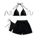 thumbnail image 2 of Conjuntos de bikini para mujer, bikini de playa de color liso para mujer, conjunto de tres piezas transpirable de moda, trajes de baño de 3 piezas para mujer, trajes de baño de bikini para mujer, traj, 2 of 6