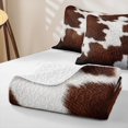 thumbnail image 4 of Erosebridal Cowhide Print Twin Quilt Set,Brown White Spotted Animal Twin Coverlet Set For Boys,2 Pieces, 4 of 7