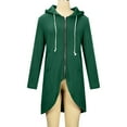 thumbnail image 5 of Usmixi Winter Sweatshirt Coat for Women Hooded Jacket for Women Fashion Open Front Zipper Irregular Hem Hoodies Sweater Coat Plus Size Solid Pocket Long Outwear Sweatshirt Coat, 5 of 7
