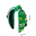 thumbnail image 3 of St.Patrick's Day Headbands for Women Girl Green Shamrock Knotted Hairband Sparkling Jeweled Crystal Rhinestone Wide Top Knot Headband for Irish Holiday Party Hair Accessories Gifts, 3 of 6