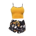 thumbnail image 2 of MVRLSH Womens Pajama Sets for Women 2 Piece Halloween Pattern Tank Top And Shorts Home wear Outfit Soft Sleepwear Lounge Set Yellow - XXXL, 2 of 4