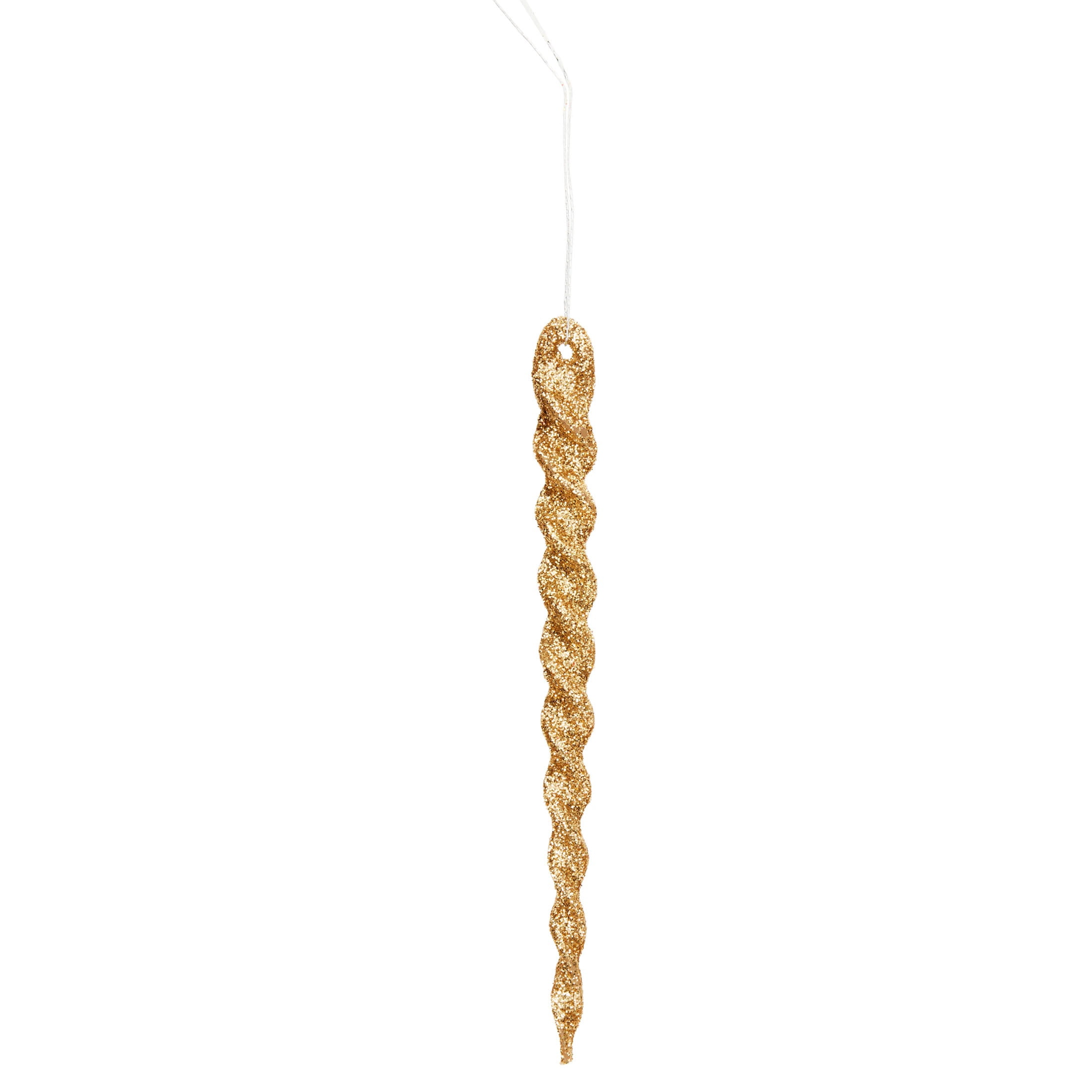 24-Count Gold Glitter Icicle Christmas Ornaments, 5.3", by Holiday Time