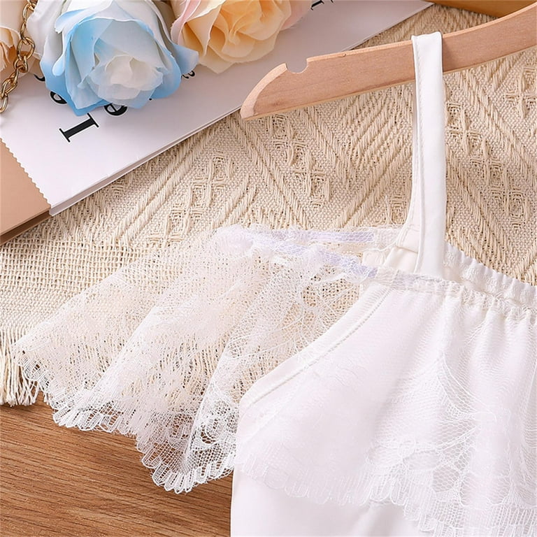 Girls Dresses Summer Clothing Summer Clothing Lace Patchwork Suspender Top  Set Flowy Beach Dress,Size 9 Years-10 Years - Walmart.com
